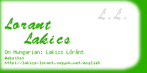 lorant lakics business card
