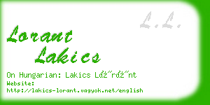 lorant lakics business card